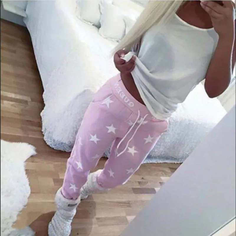 Loose Printed Star Casual Long Pants