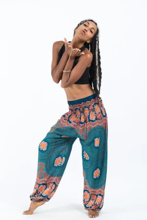 Mandala Elephant Women's Elephant Pants in Turquoise