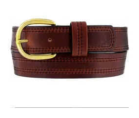 Men's Brighton | X Stitching Oiltan Belt | Brown