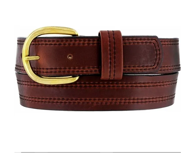 Men's Brighton | X Stitching Oiltan Belt | Brown