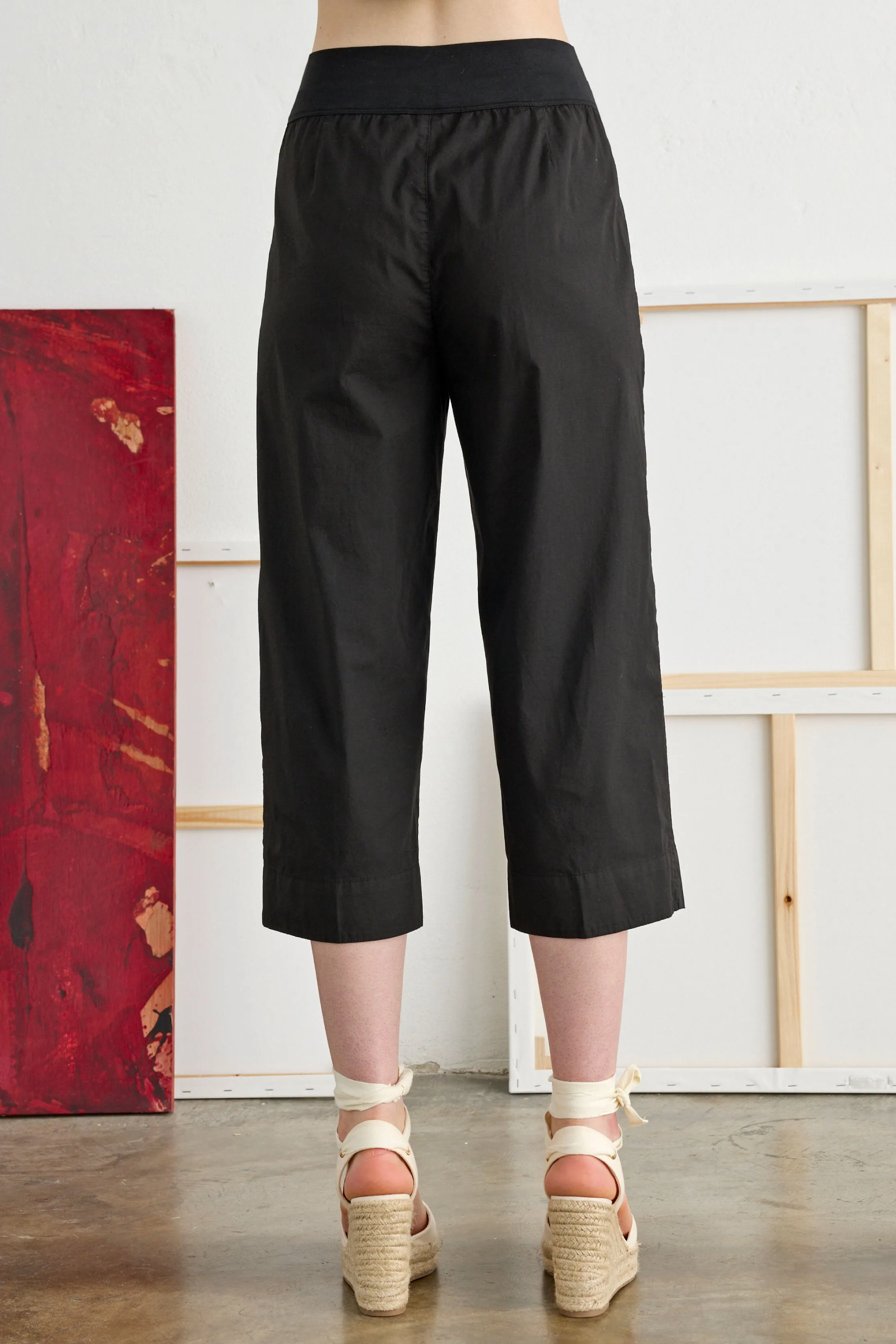 Midi Pants with Jersey Waistband Garment-Dyed 07AU 3217