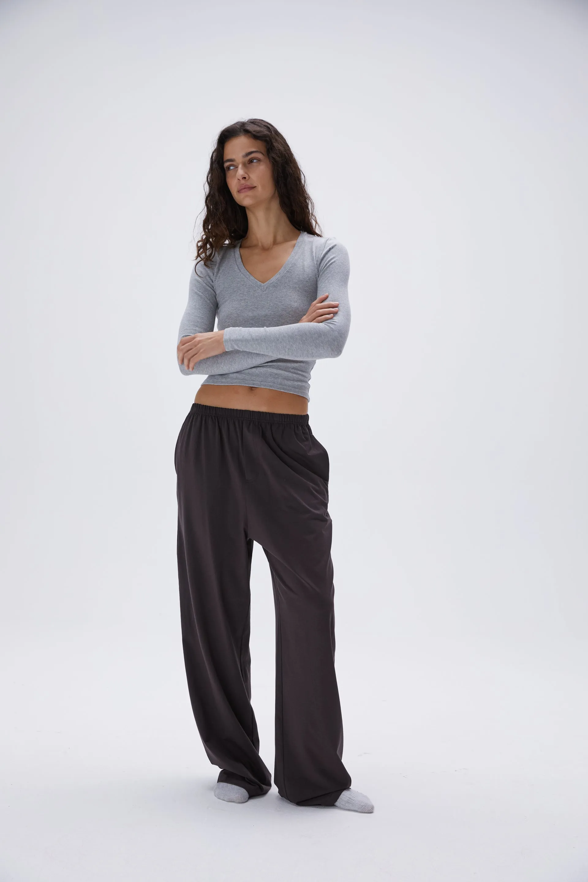 Modal Cotton Pants - Coffee Bean