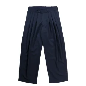 MONITALY TRIPLE TUCK WIDE PANTS NOVA STRETCH NAVY