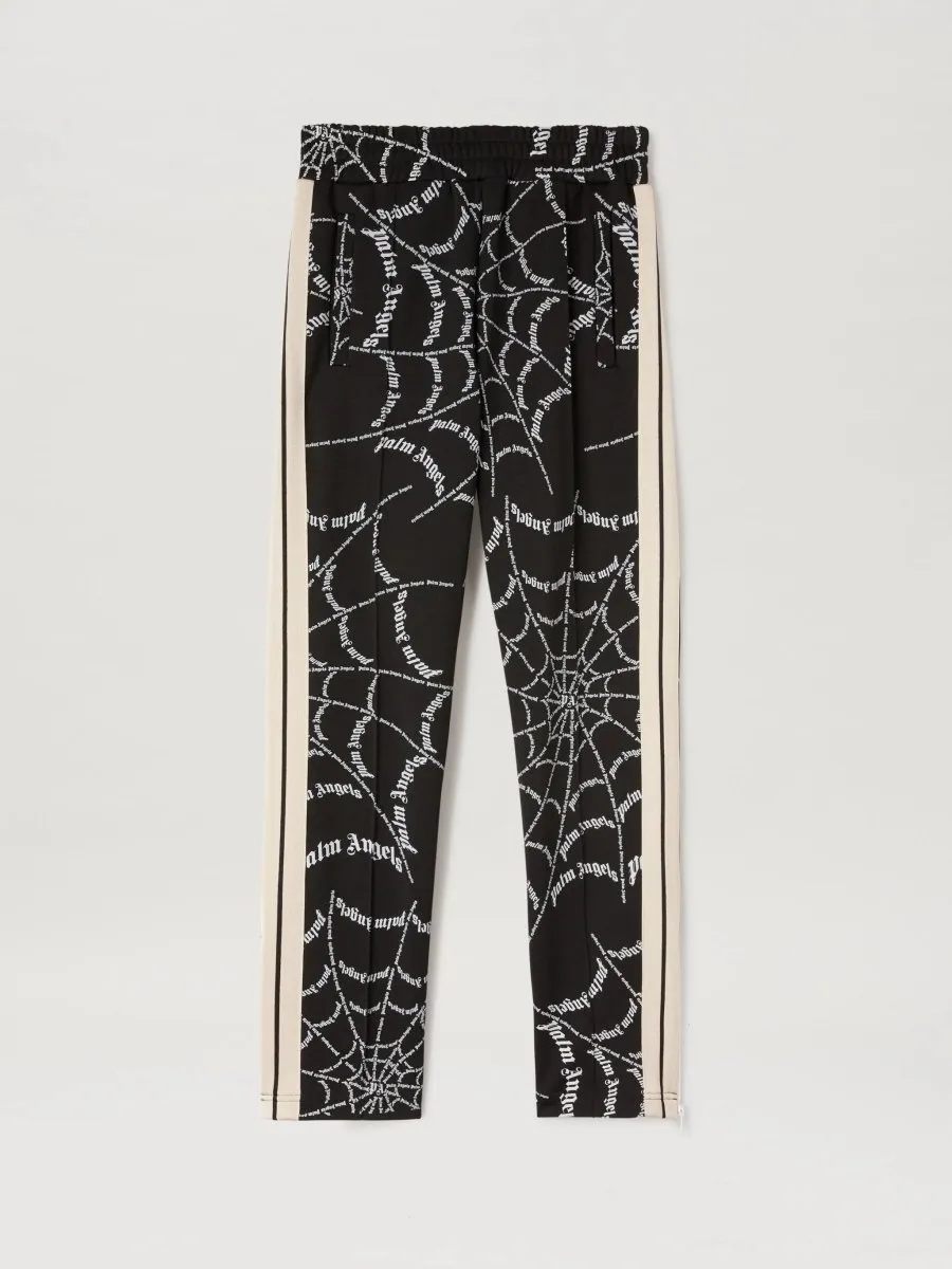 Palm Angels Black Spider Web Classic Track Pants