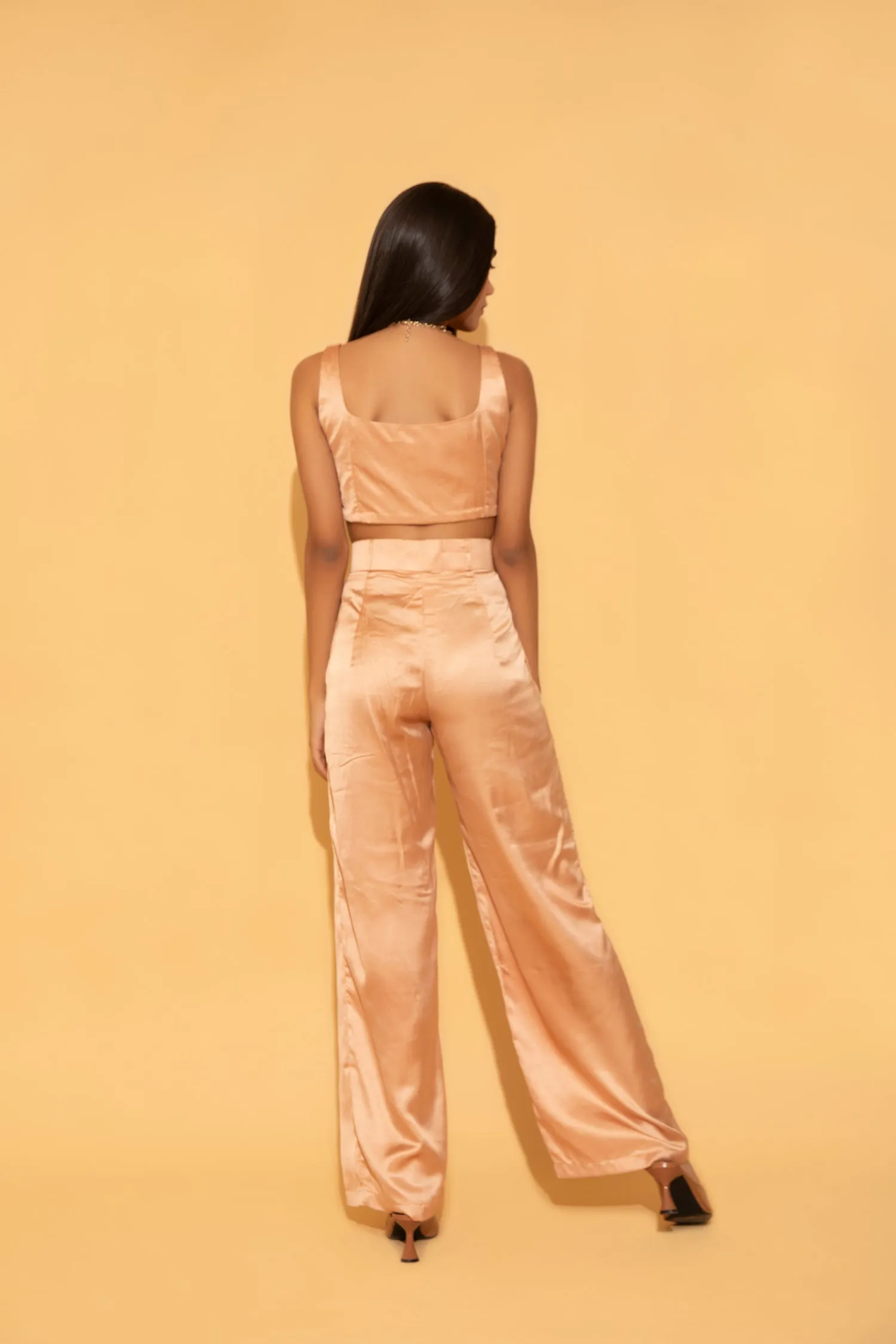 Peach Satin Pants