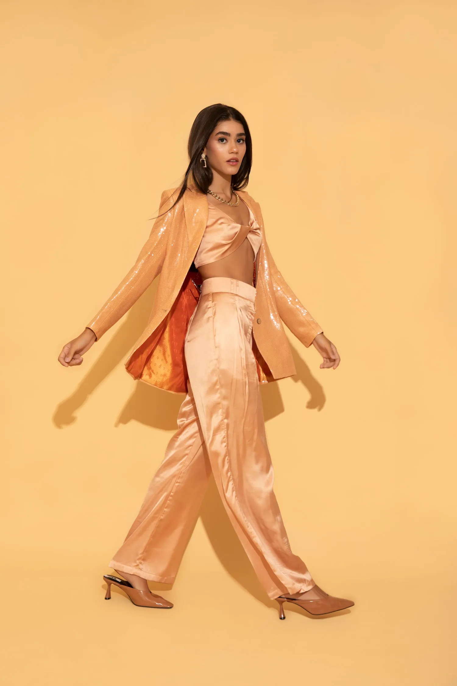 Peach Satin Pants