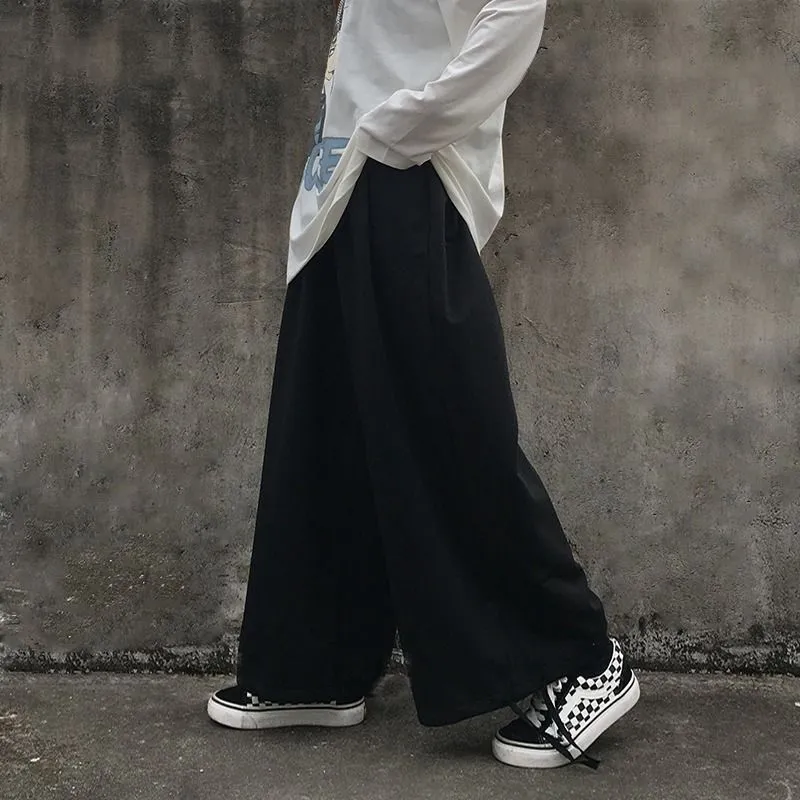 Plain Wide-Leg Jogger Pants dd9