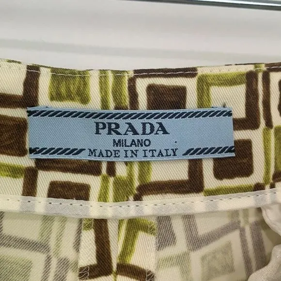 PradaOlive Geo Print Slacks