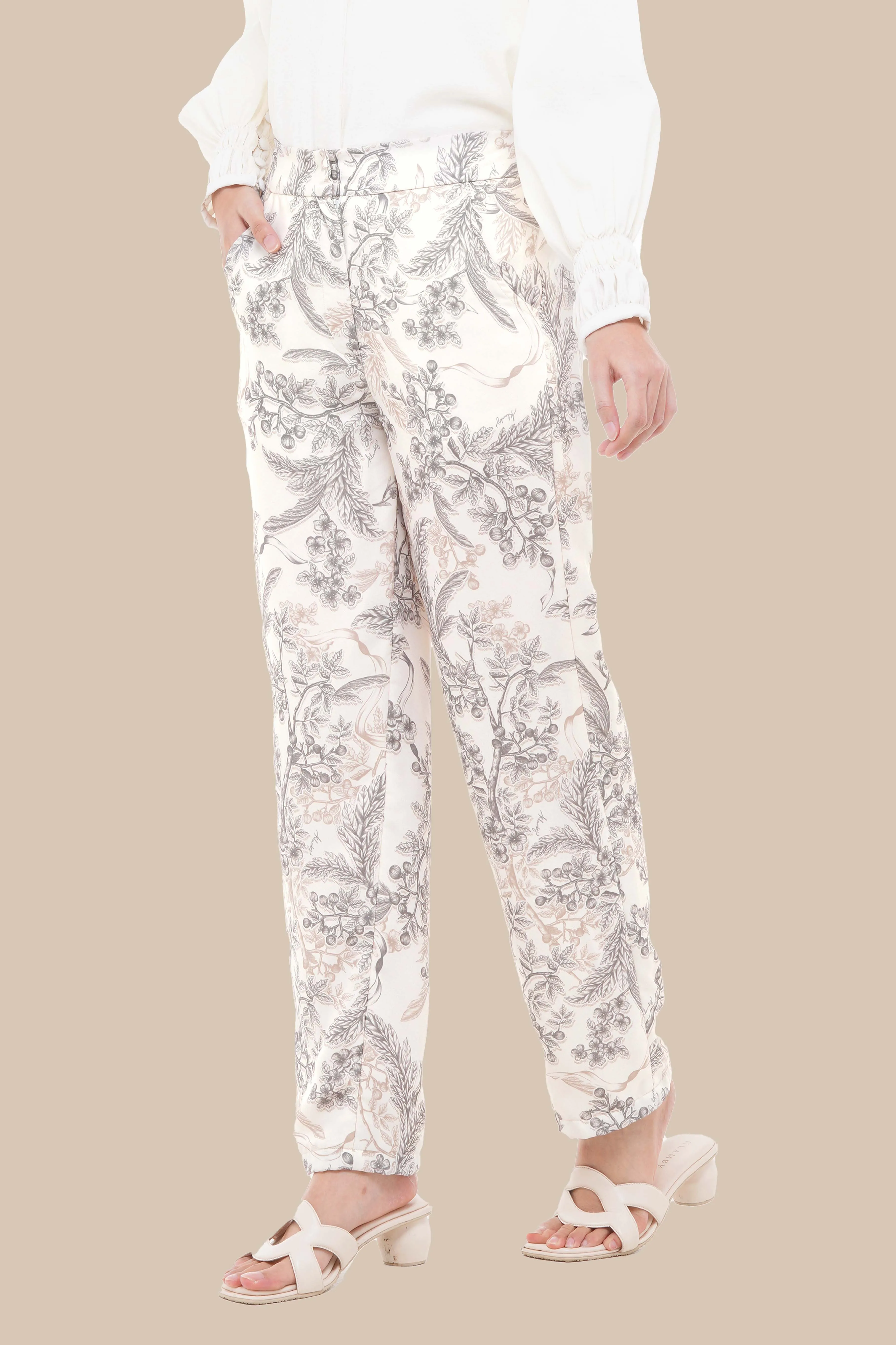 Ruby Pants White Marble