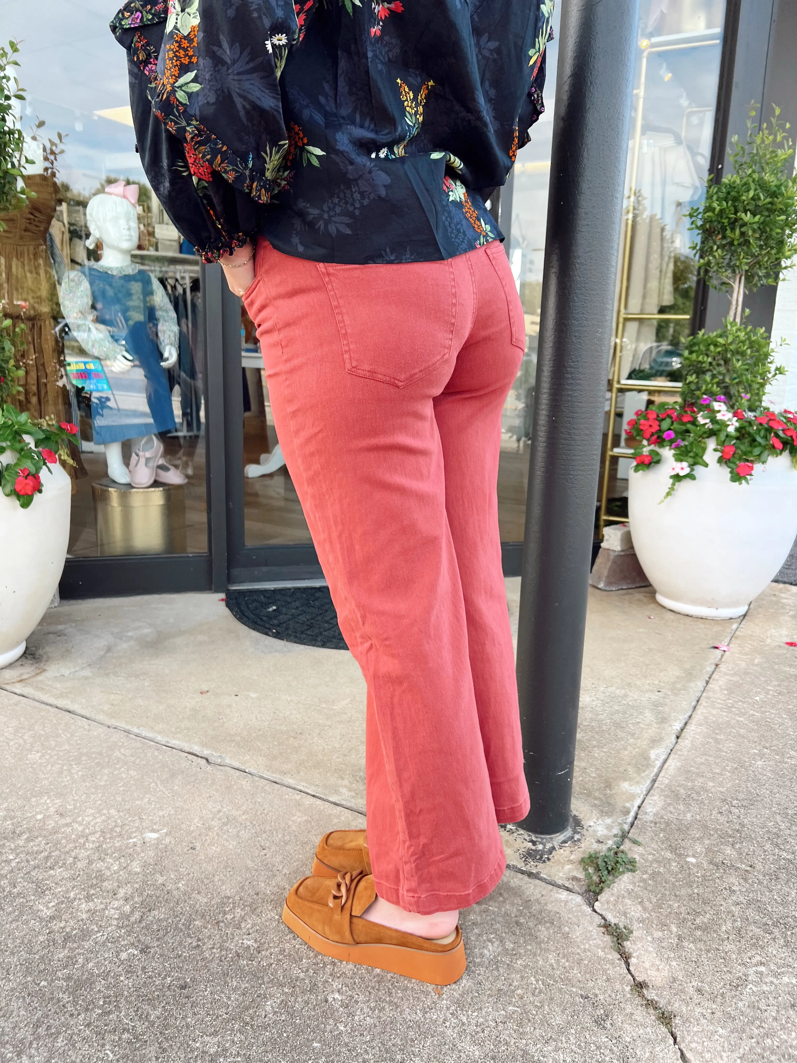 Rust Wide Leg Denim