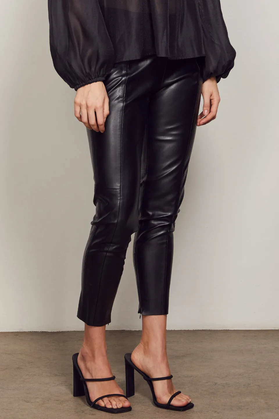 Ryder Black Vegan Leather Pants