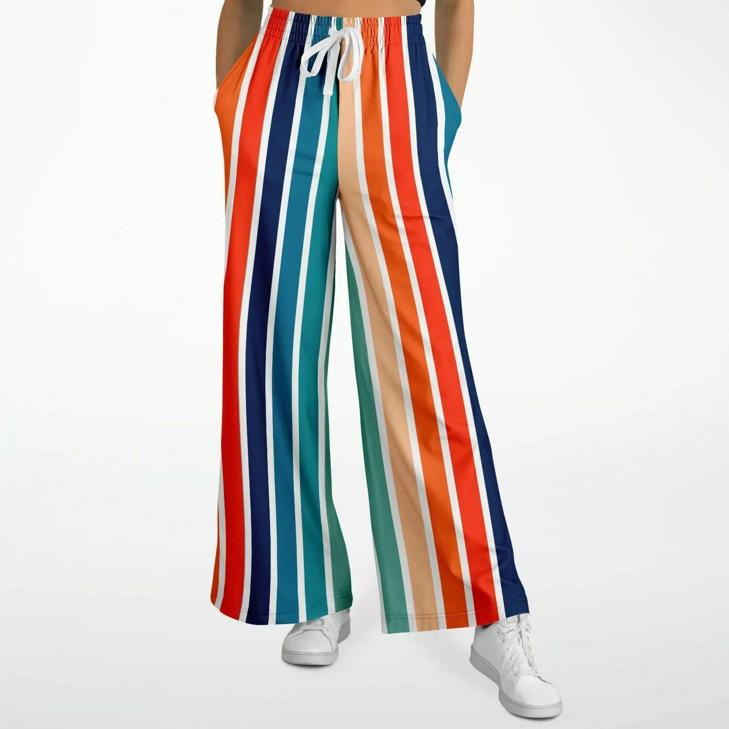 Salsa Time Striped Eco-Poly Stretchy Phat Bellbottoms