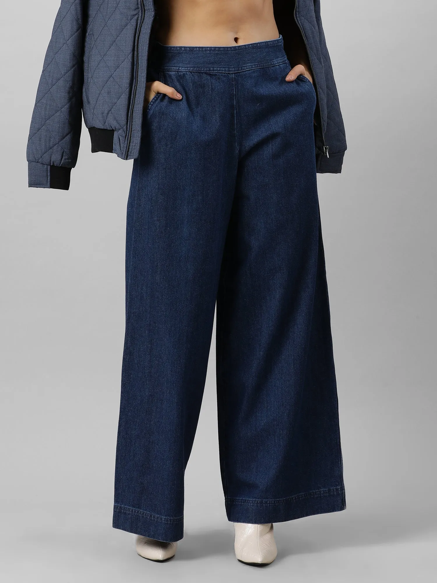 Solid Regular Navy Pant