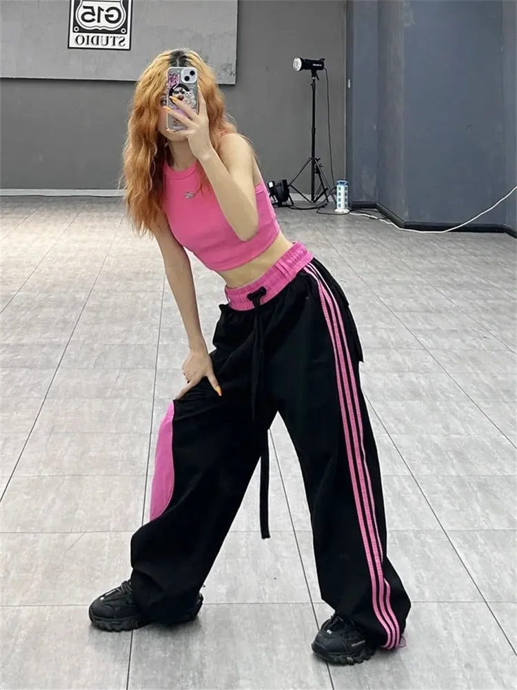 Sporty Sweatpants With Pink Accents