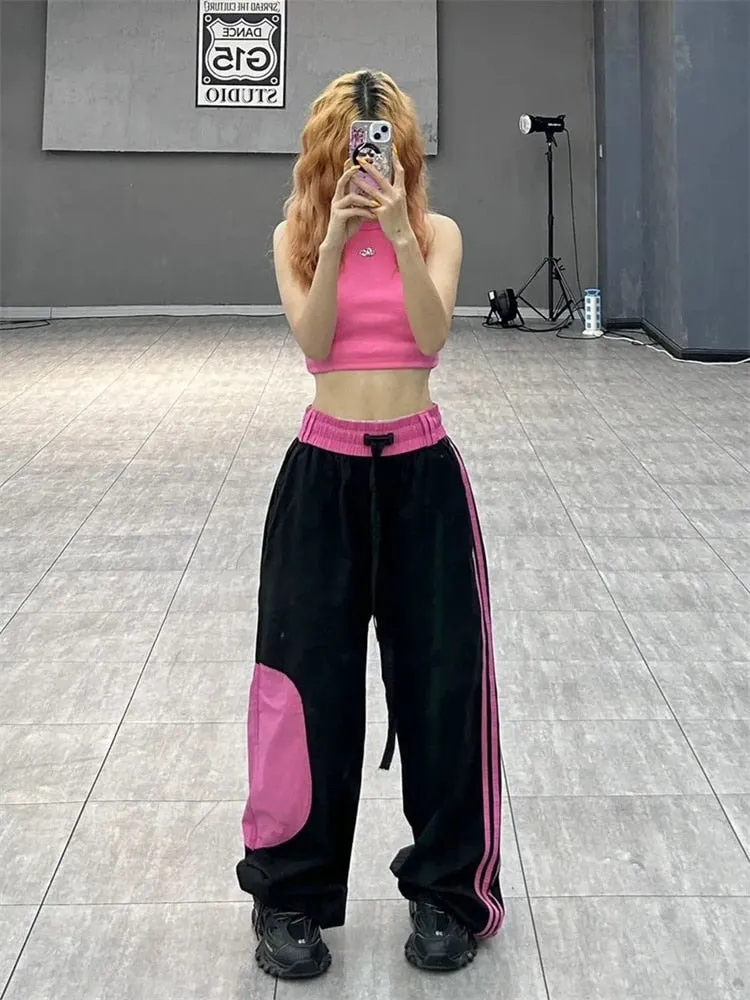 Sporty Sweatpants With Pink Accents