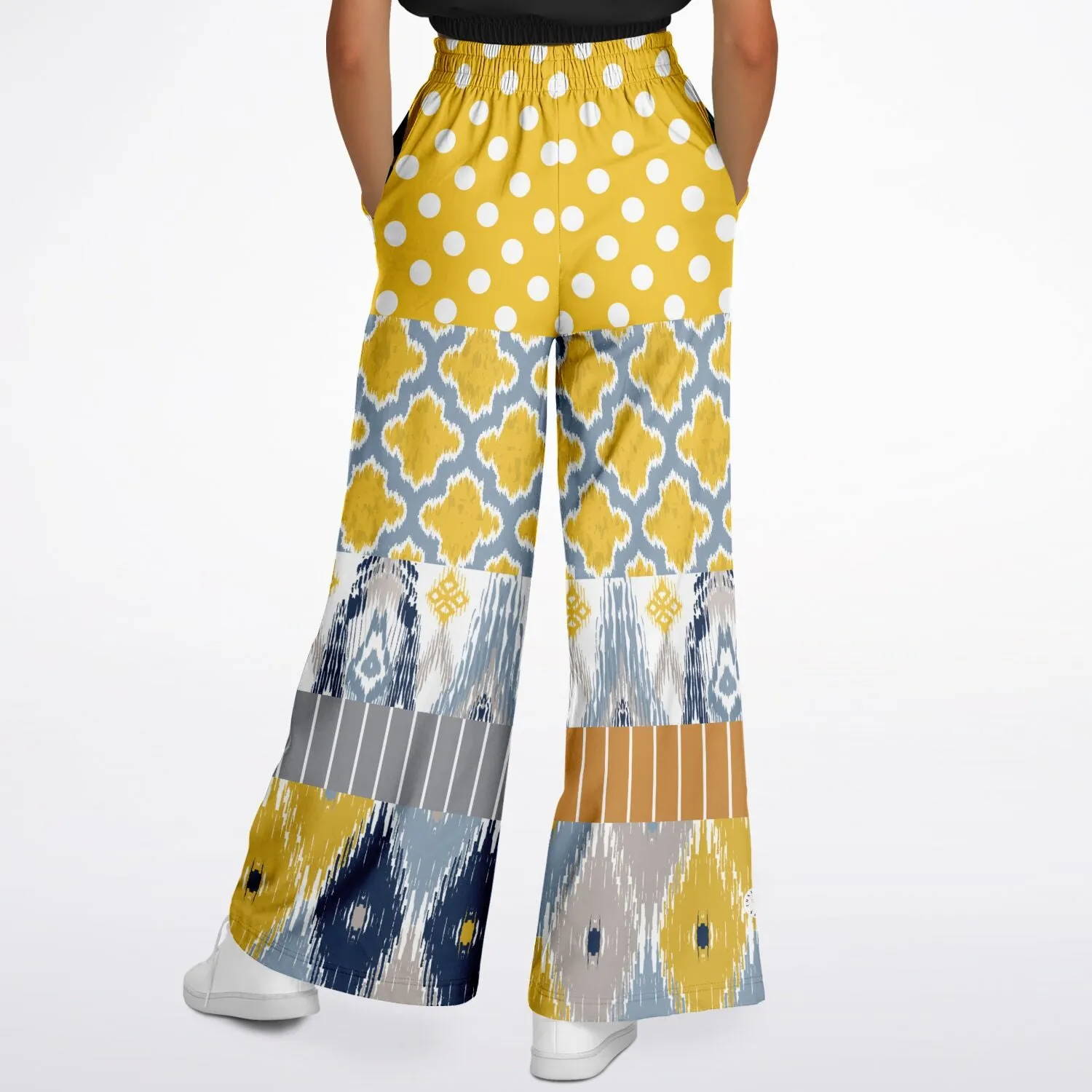 Talullah Bankhead Ikat Polka Dot Eco-Poly Stretchy Phat Bellbottoms