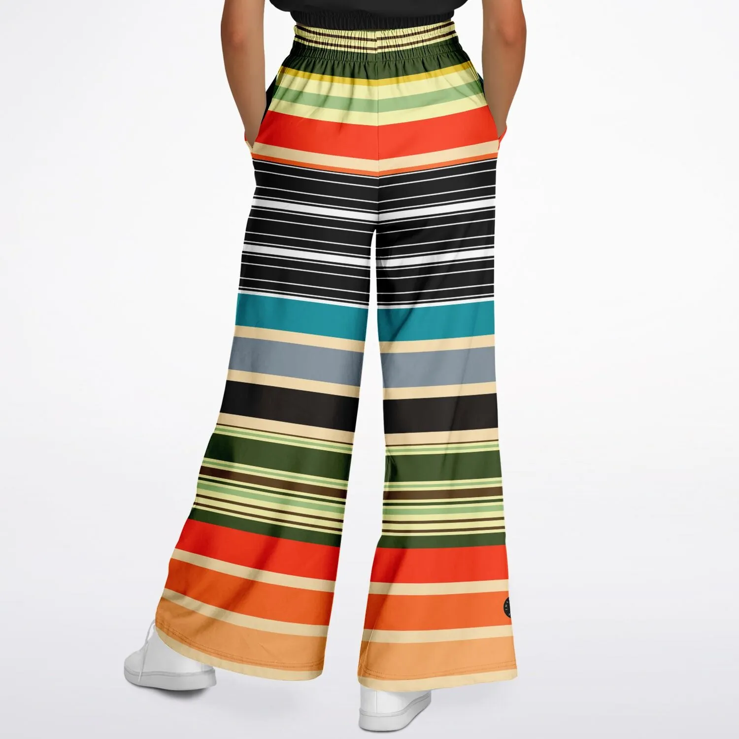 Tequila Sunrise Striped Eco-Poly Stretchy Phat Bellbottoms