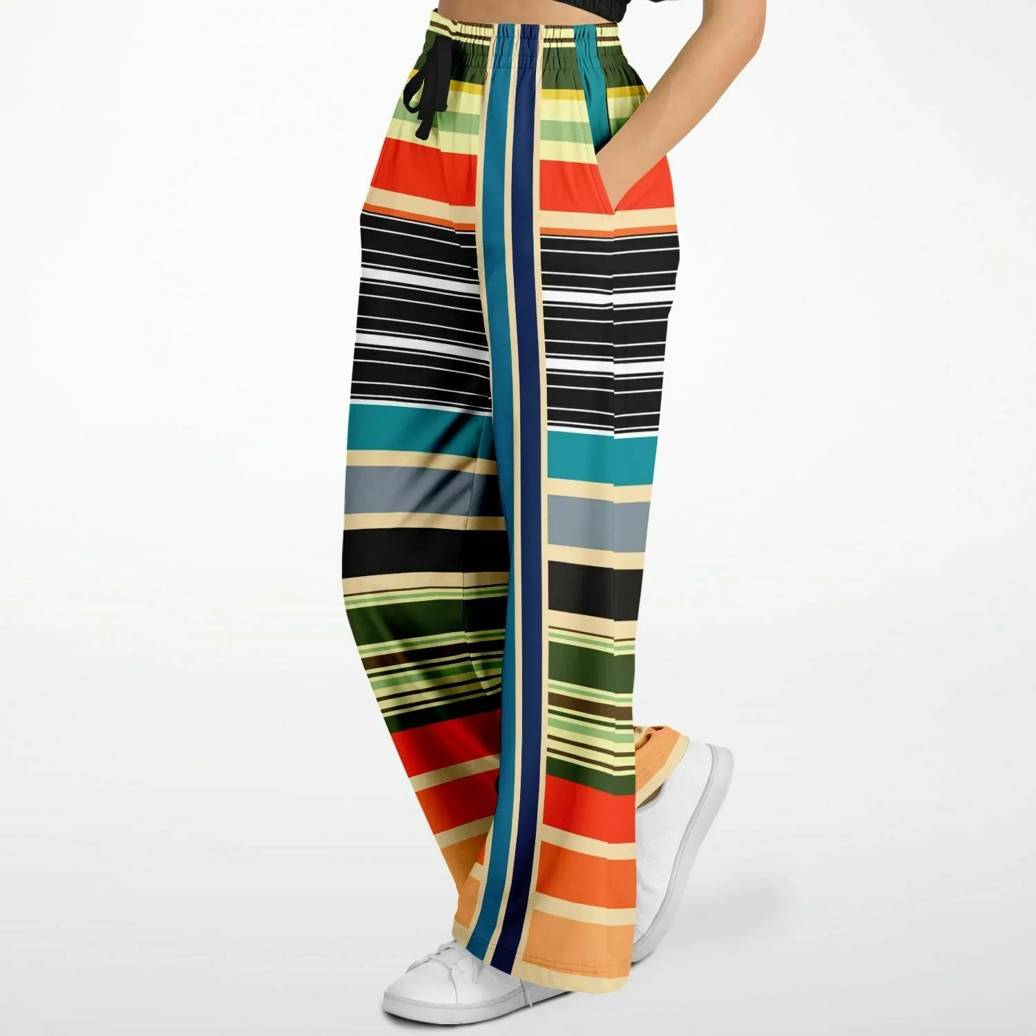 Tequila Sunrise Striped Eco-Poly Stretchy Phat Bellbottoms