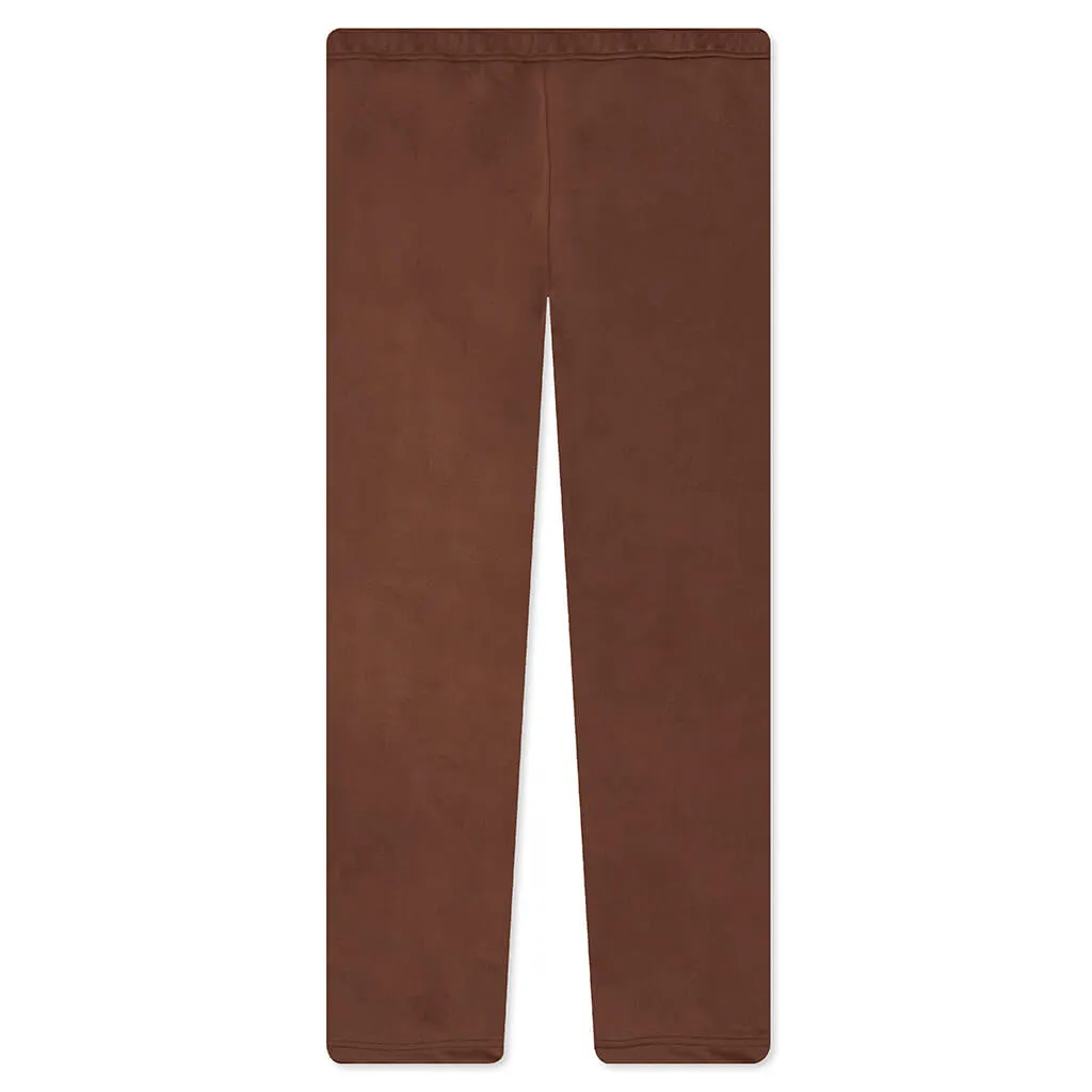 Thin Waist Slim Track Pants - Brown/Off-White