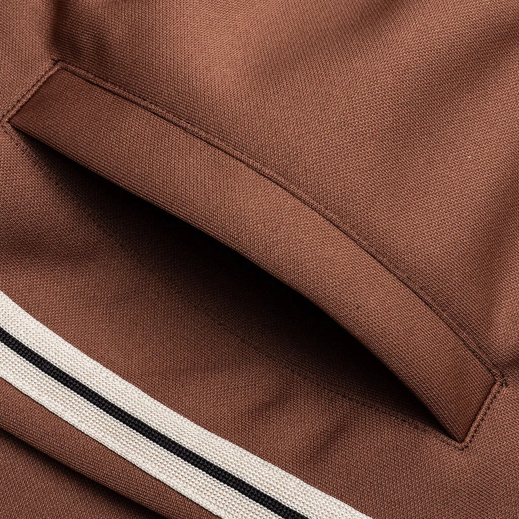 Thin Waist Slim Track Pants - Brown/Off-White