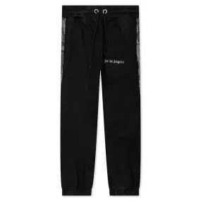 Tuxedo Leopard Track Pants - Black/White