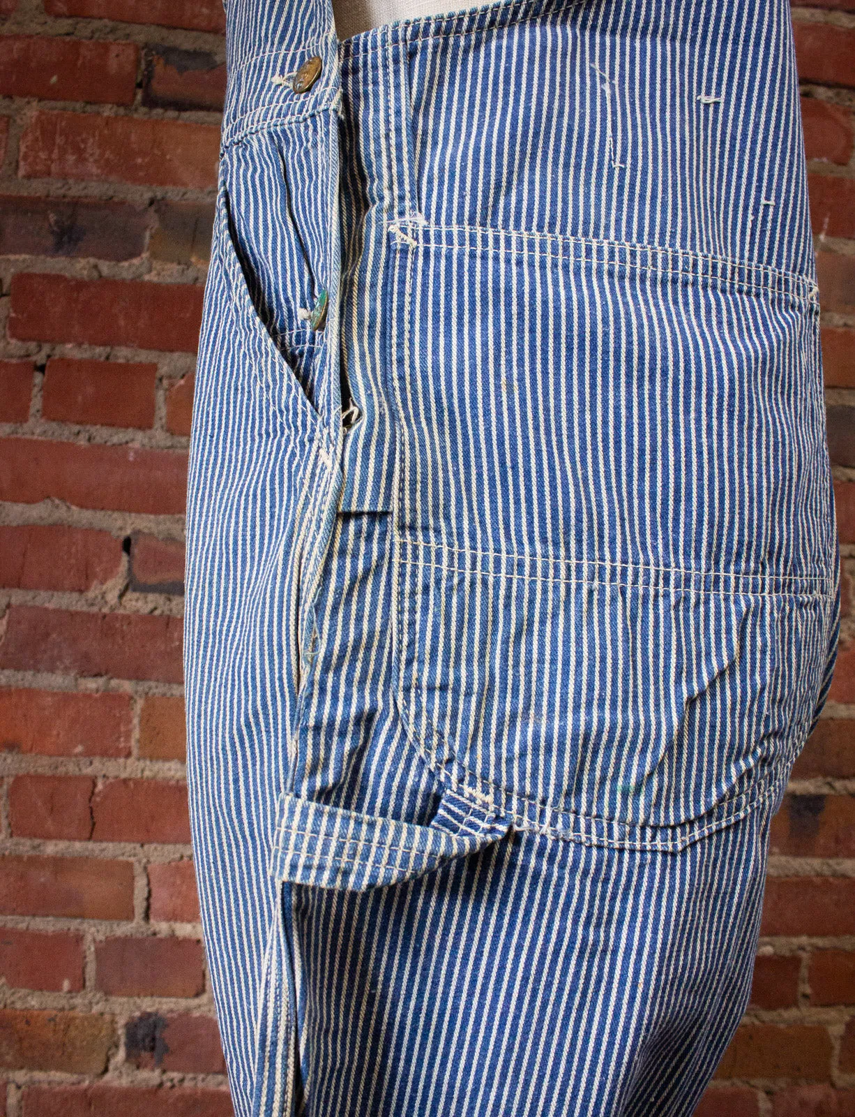 Vintage Lee Pinstripe Denim Overalls 60s 39x28