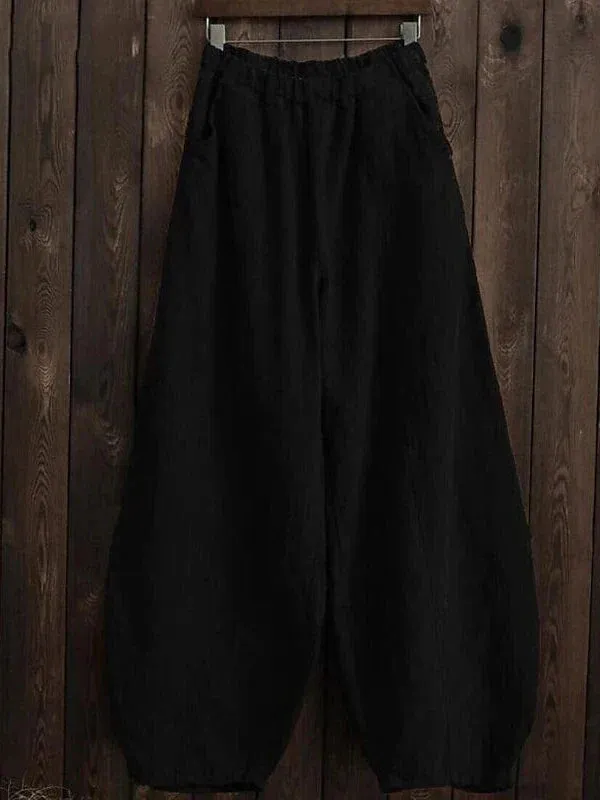 Women's Cotton Wide Leg Gauchos Pants with Pockets