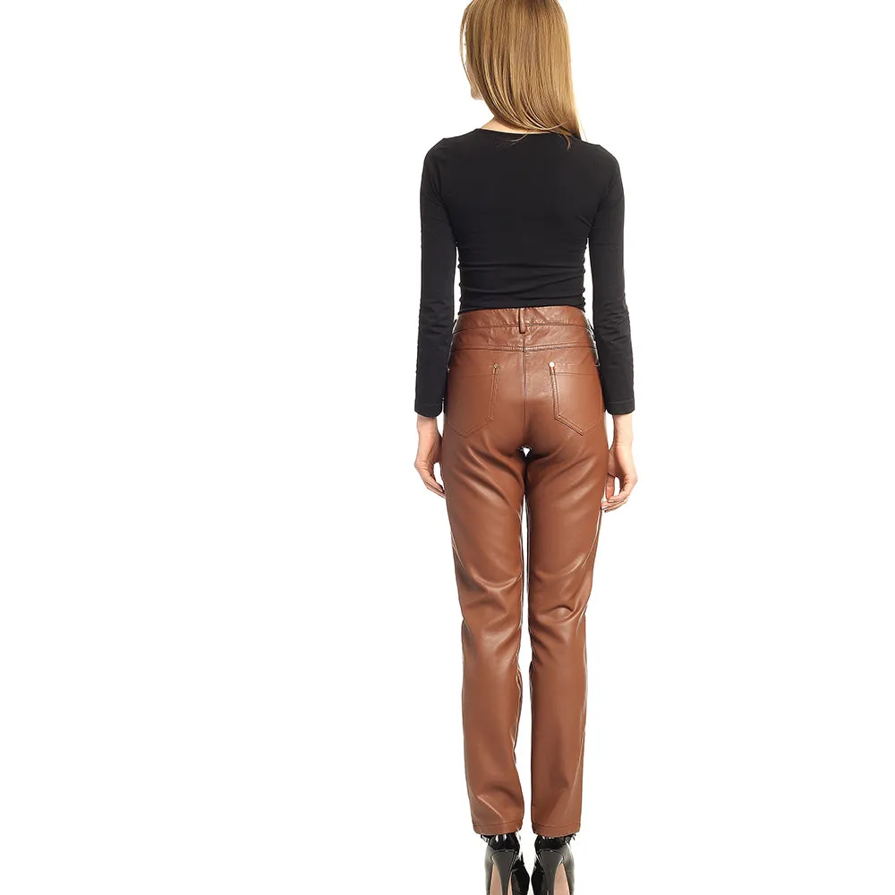 Women's Leather Jeans - Karina