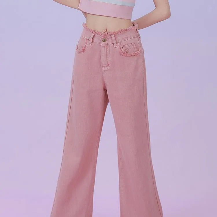 Y2K Style Baggy Long Pink Pants ON621